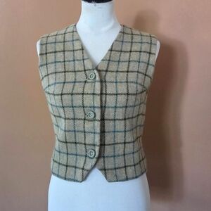 Vintage 1960s Plaid Cropped Wool Vest by Majestic Beverly Rheney